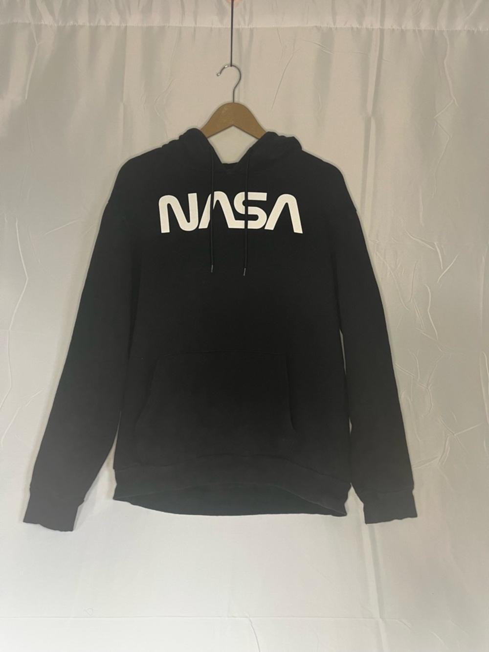 NASA Black Crewneck Hoodie with Front & Back Graphics